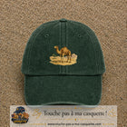 Casquette baseball Vert foncé délavé 100% coton avec motif Chameau du désert 7 cm - image principale