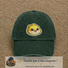 Casquette Vert foncé délavé motif Poussin joyeux 7 cm - vue principale