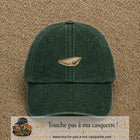 Casquette baseball Vert foncé délavé 100% coton avec motif Terrain de pétanque 3 cm - image principale
