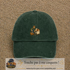 Casquette Vert foncé délavé 100% coton avec motif Fermier et animaux 5 cm - image principale