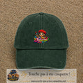 Casquette baseball Vert foncé délavé 100% coton avec motif Juliette 5 cm - image principale