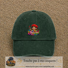 Casquette baseball Vert foncé délavé 100% coton avec motif Juliette 5 cm - image principale