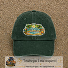 Casquette Vert foncé délavé motif Plage tropicale Beach 7 cm - vue principale
