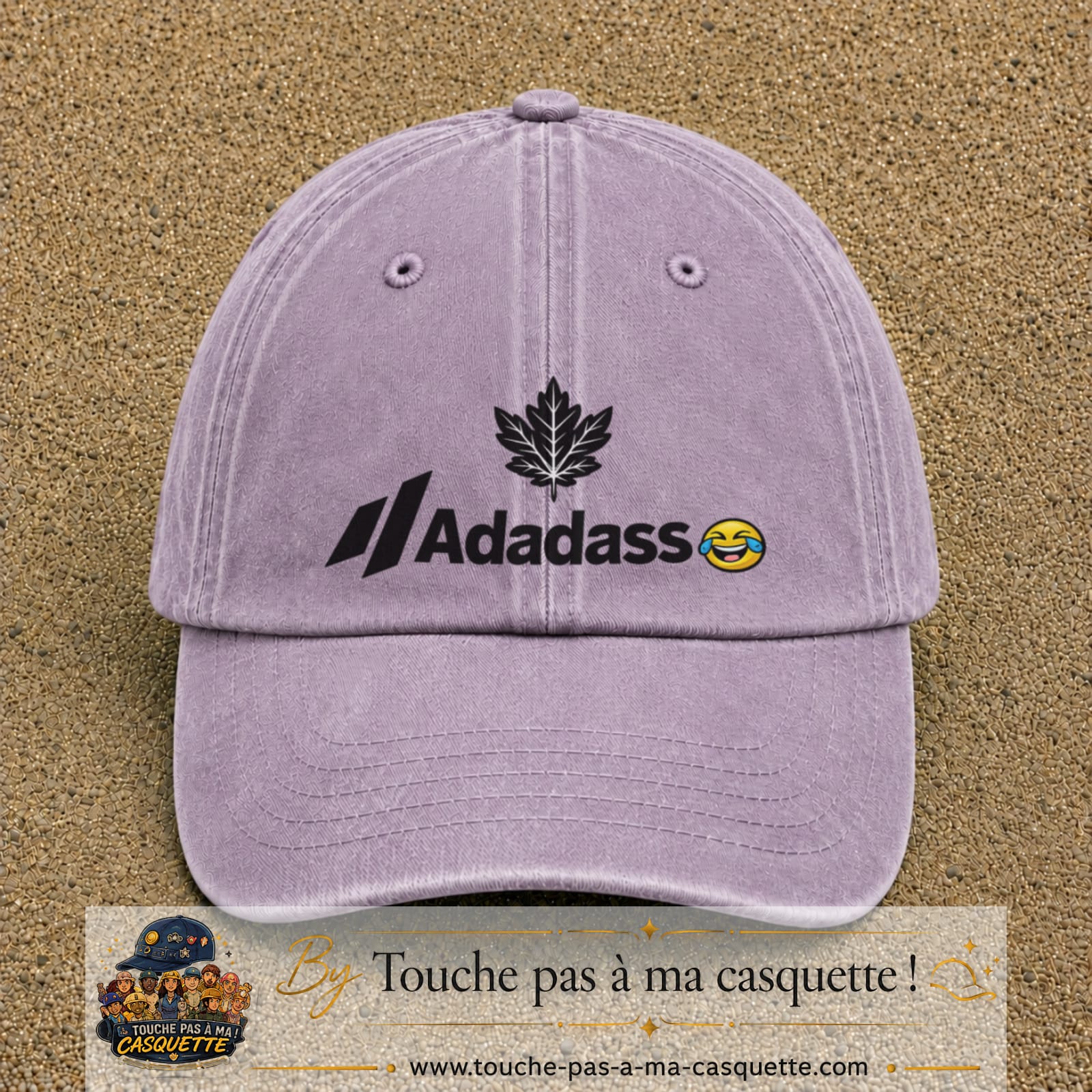 Image principale produit38grosVI - casquette Violet délavé avec visuel Adadass feuille d’érable 7 cm