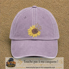 Image principale produit15grosVI - casquette Violet délavé avec visuel Tournesol mandala 7 cm