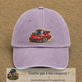 Image principale produit93grosVI - casquette Violet délavé avec visuel Voiture rouge 7 cm