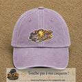 Image principale produit78grosVI - casquette Violet délavé avec visuel Chat éclair 7 cm