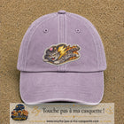 Image principale produit78grosVI - casquette Violet délavé avec visuel Chat éclair 7 cm