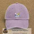 Casquette Violet délavé motif Bulles de bande dessinée logo 5 cm