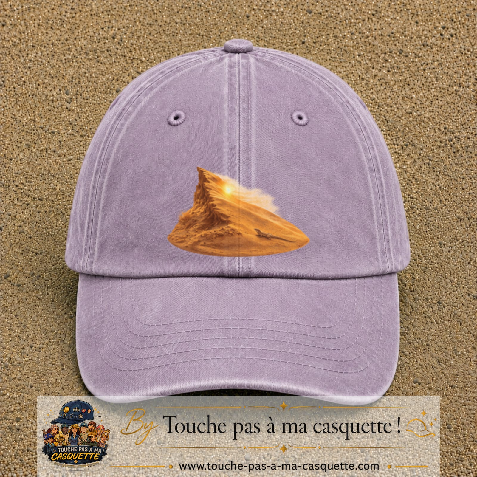 Image principale casquette Violet délavé avec motif Dune du désert 7 cm