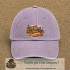 Casquette Violet délavé avec motif Je t’aime mon Papa et ses passions en 7 cm – vue principale