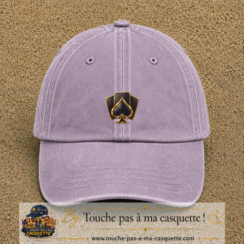 Image principale casquette Violet délavé avec motif As de pique 5 cm