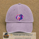Casquette Violet délavé motif Licorne et dragon cœur logo 7 cm