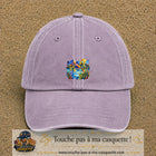 Casquette Violet délavé motif Paysage tropical géométrique logo 5 cm