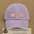 Casquette Violet délavé avec motif Prénom Natacha fleuri en 5 cm – vue principale