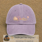 Casquette Violet délavé avec motif Prénom Charlène fleuri en 7 cm – vue principale