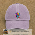 Image principale casquette Violet délavé avec motif Bouquet de cristaux 7 cm