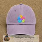 Casquette Violet délavé motif Puzzle pop logo 7 cm