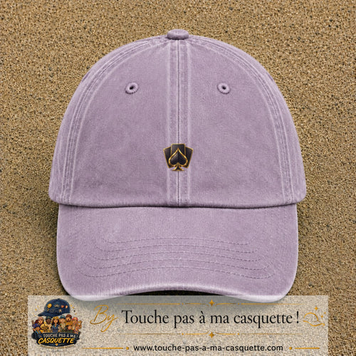 Image principale casquette Violet délavé avec motif As de pique 3 cm