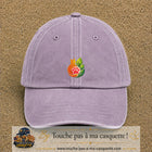 Casquette Violet délavé motif Chat feuille logo 5 cm