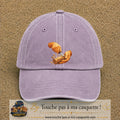 Casquette Violet délavé motif Travail du bois logo 7 cm