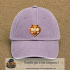 Casquette Violet délavé avec motif Hamster au gland dans un cœur en 7 cm – vue principale