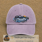 Casquette Violet délavé avec motif Prénom Dimitri univers vitesse en 7 cm – vue principale
