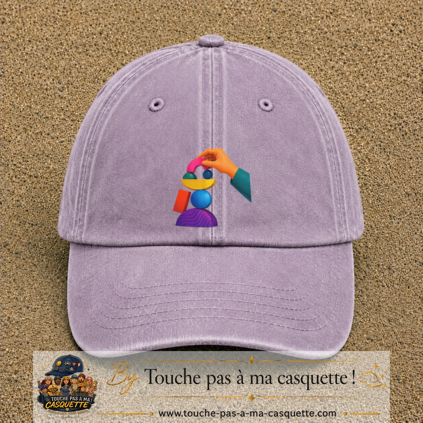 Image principale casquette Violet délavé avec motif Jeu d’équilibre 7 cm