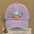 Casquette Violet délavé avec motif Bonne retraite au bord de la mer en 7 cm – vue principale