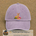 Image principale casquette Violet délavé avec motif Lapin fleuri 7 cm