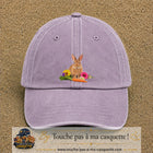 Image principale casquette Violet délavé avec motif Lapin fleuri 7 cm