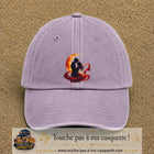 Casquette Violet délavé motif Couple sous la lune logo 7 cm