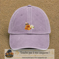 Image principale casquette Violet délavé avec motif Abeille et miel 5 cm