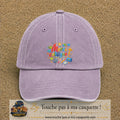 Casquette Violet délavé avec motif Merci collègue en 7 cm – vue principale