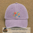Casquette Violet délavé avec motif Merci collègue en 7 cm – vue principale