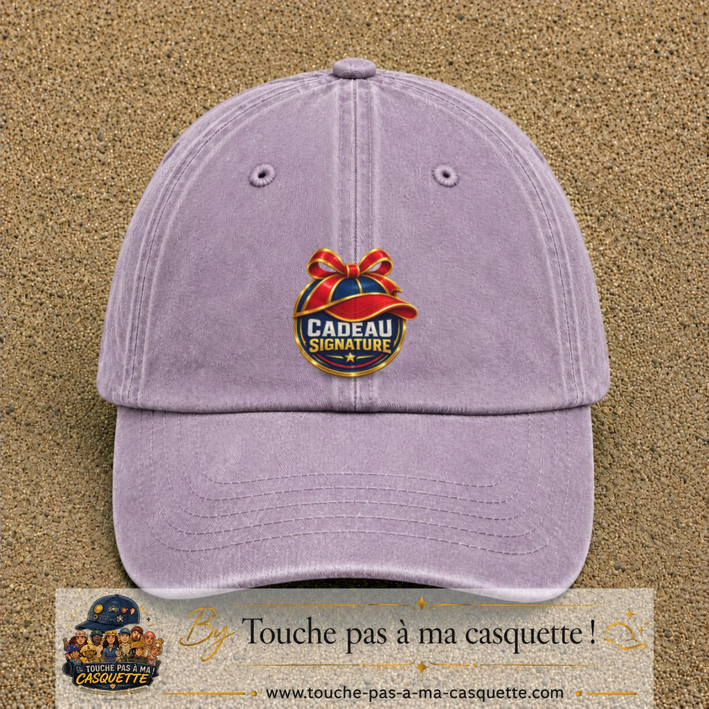 Casquette Violet délavé avec motif Cadeau Signature avec casquette en 7 cm – vue principale