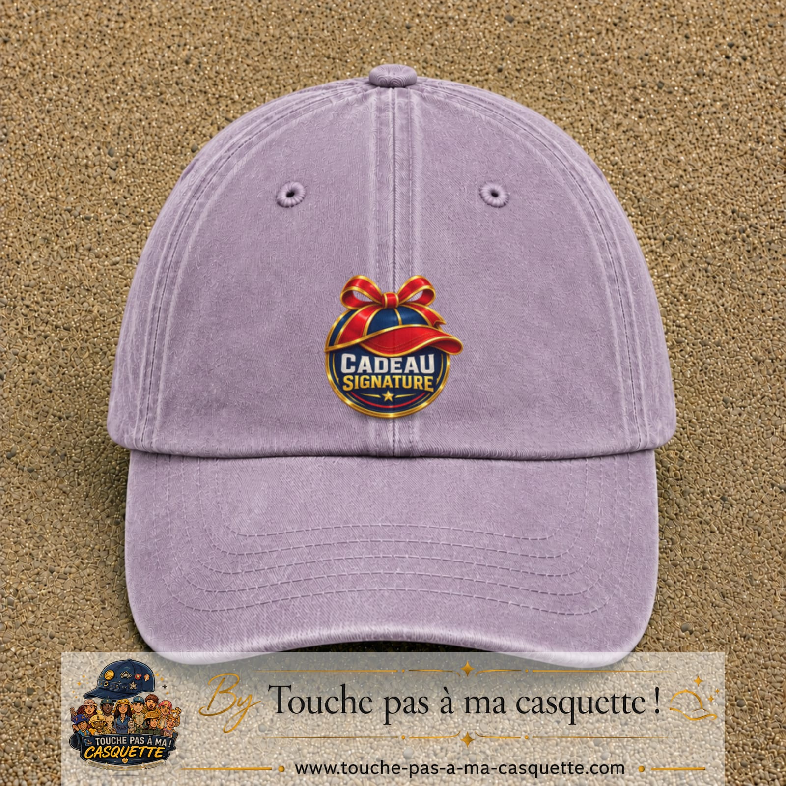 Casquette Violet délavé avec motif Cadeau Signature avec casquette en 7 cm – vue principale