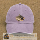 Casquette Violet délavé avec motif Montagne sur carte avec boussole en 7 cm – vue principale