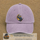 Casquette Violet délavé motif Chouette dorée logo 7 cm