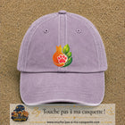 Casquette Violet délavé motif Chat feuille logo 7 cm
