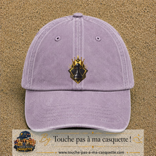 Image principale casquette Violet délavé avec motif Pion d’échecs royal 7 cm