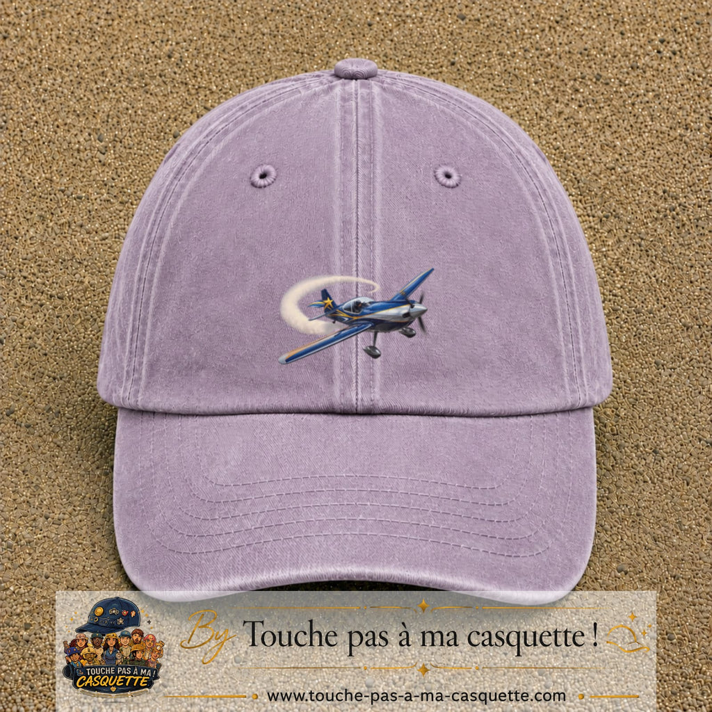 Image principale casquette Violet délavé avec motif Avion de voltige 5 cm