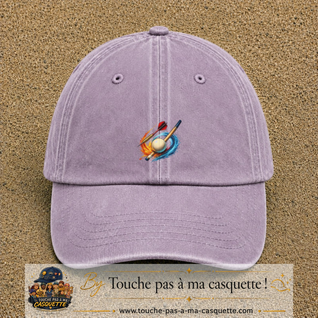 Image principale casquette Violet délavé avec motif Fléchettes et billard 5 cm