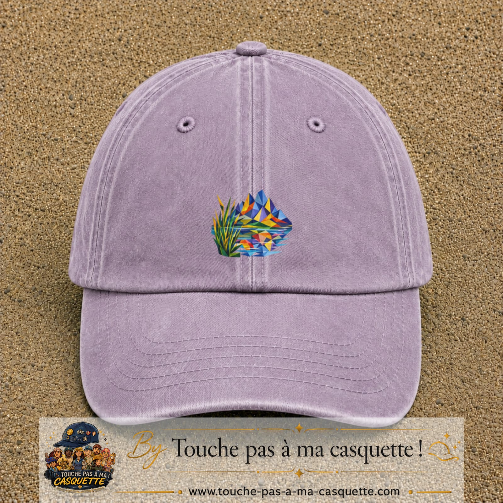 Image principale casquette Violet délavé avec motif Lac de montagne 5 cm