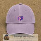 Casquette Violet délavé motif Licorne et dragon cœur logo 5 cm