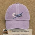 Image principale casquette Violet délavé avec motif Avion de voltige 7 cm