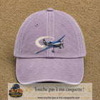 Image principale casquette Violet délavé avec motif Avion de voltige 7 cm