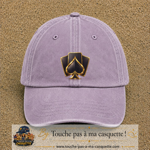 Image principale casquette Violet délavé avec motif As de pique 7 cm