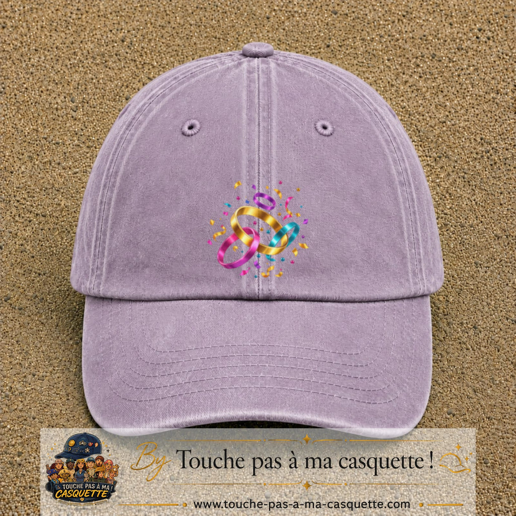 Casquette Violet délavé motif Alliances festives logo 7 cm