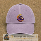 Casquette Violet délavé avec motif Patte moustachue sur lune en 7 cm – vue principale